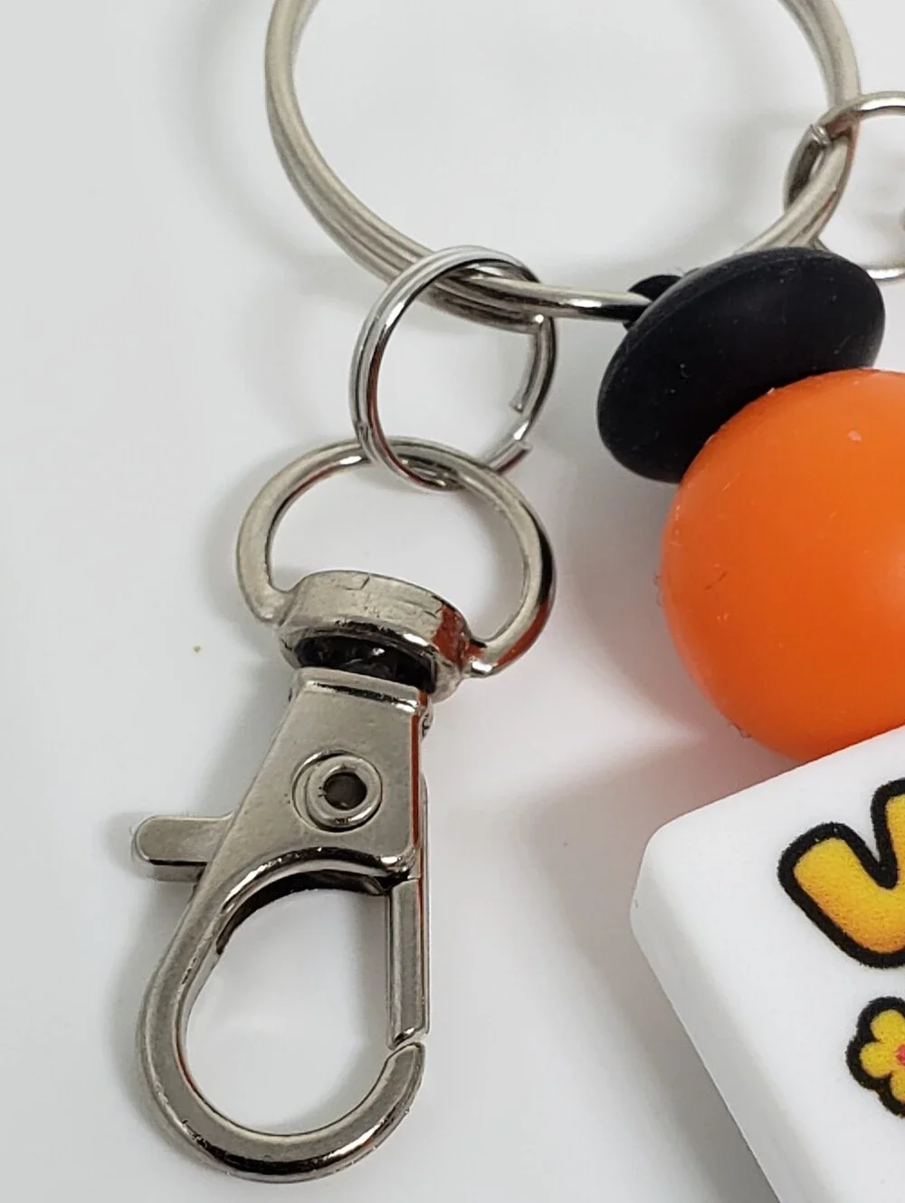 Handmade Flower You Can Do It Silicone Focal Beaded Keychain
